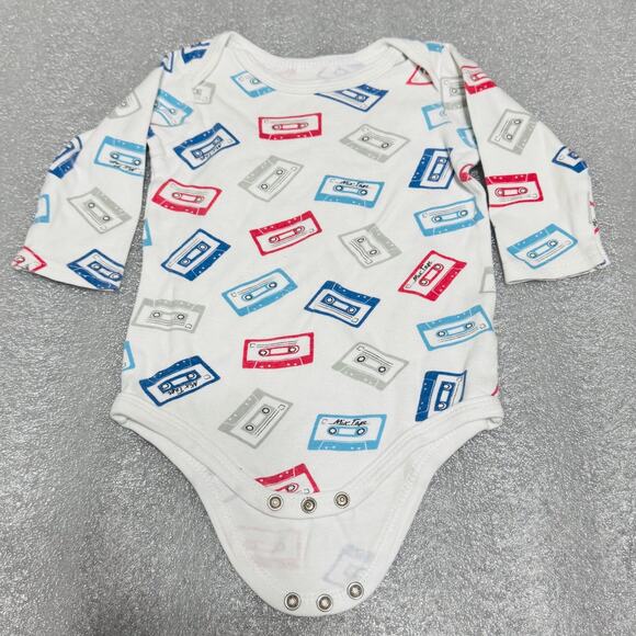 Little Treasure Baby Boy Cassette Tape Long Sleeve Bodysuit 9-12 Months - Picture 1 of 6
